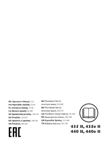 Многоязычное руководство по эксплуатации (2014) для Husqvarna 435 II, 435e II, 440 II и 440e II