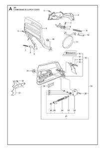 Запчасти для цепного тормоза и крышки сцепления бензопил Husqvarna 365 Special, 365 Special EPA
