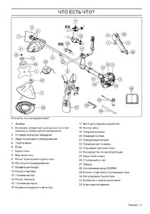 Составные части Husqvarna 525RX, 525RXT, 525RK